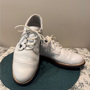 Travis Mathew White Leather Golf Shoes